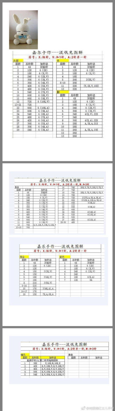 钩针玩偶图解