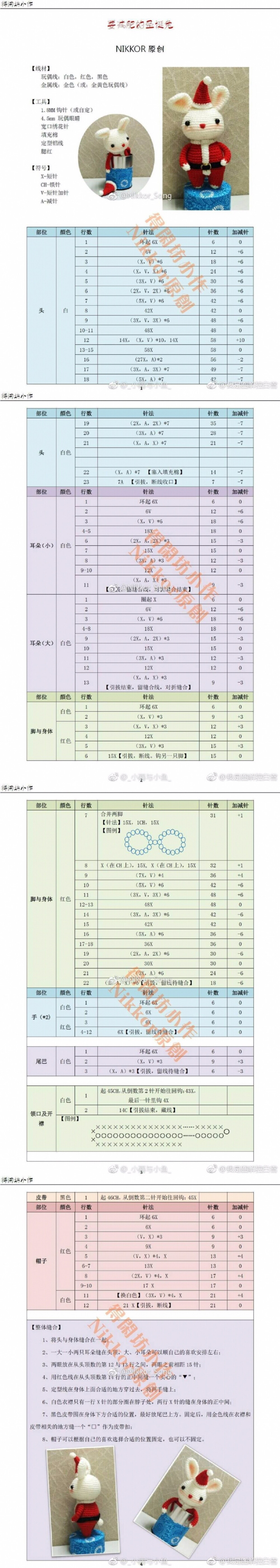 钩针玩偶图解