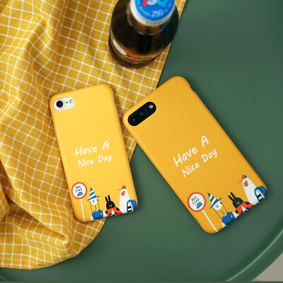 日韩纯色卡通系列iphone8手机壳创意卡通形象7p全包软壳iphone6