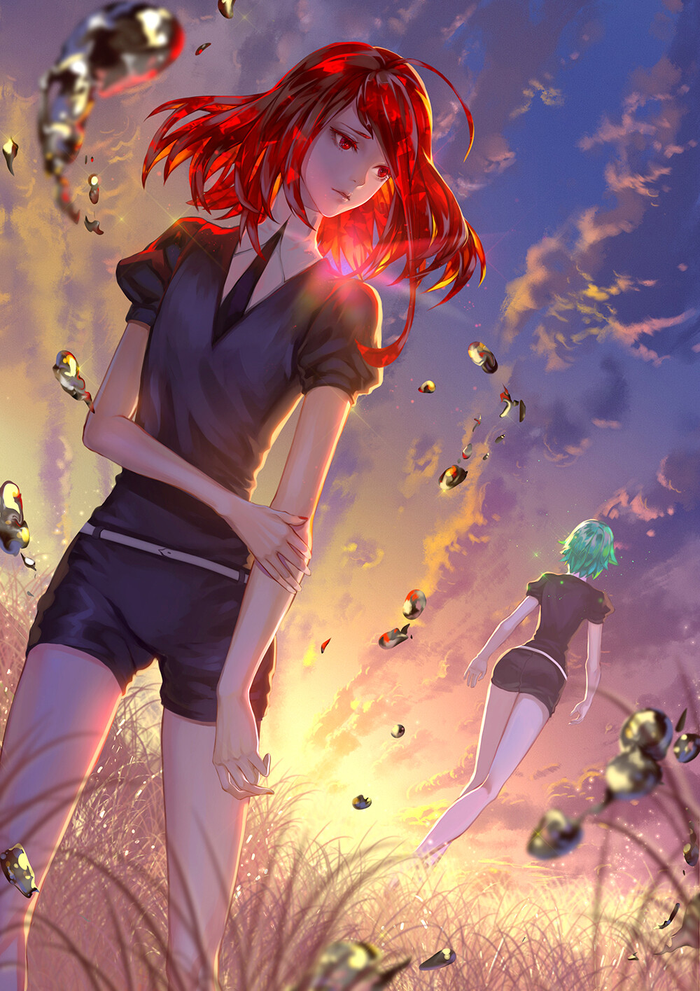 #宝石之国# 脆皮组 渐行渐远的两人
Pixiv画师：黑御