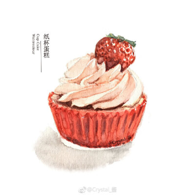 #水彩美食插画# #甜点# 作者： Crystal_酱 