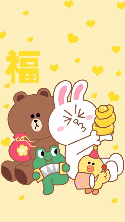 line friend 布朗熊 可妮兔 莎莉鸡 壁纸