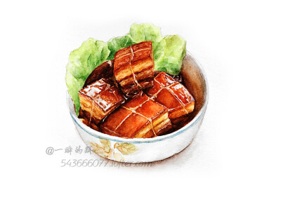 【美食手绘】东坡肉 作者：一瞬的辉