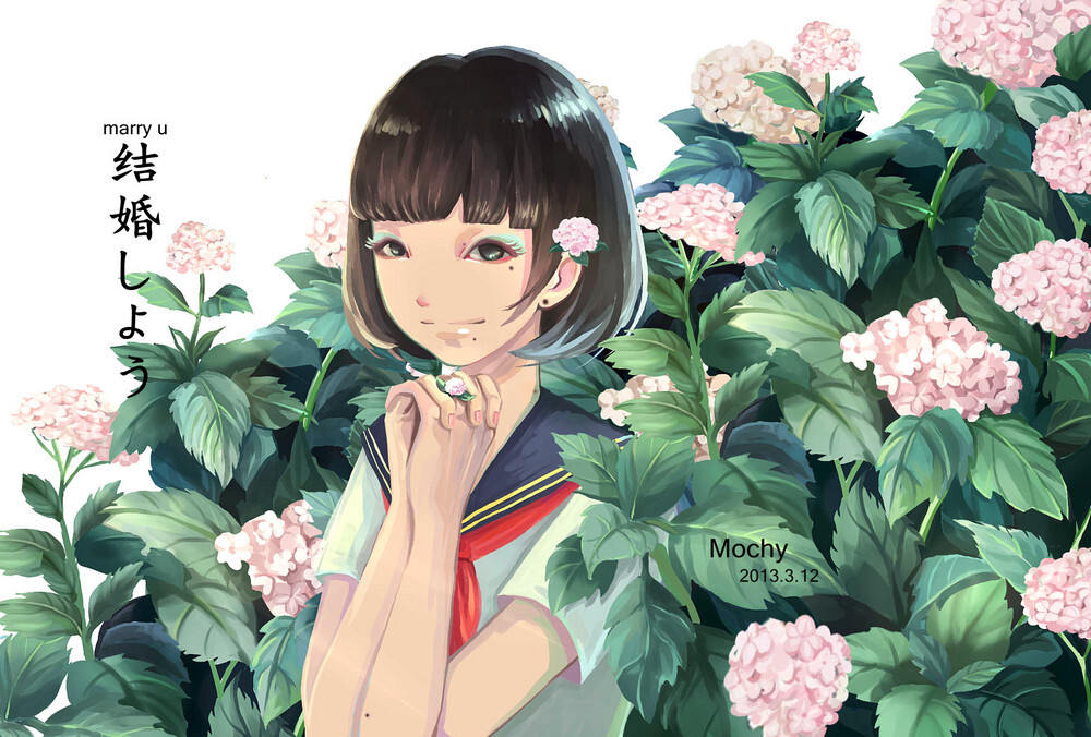 花与少女 作者：mochy