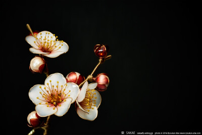 日式造花液发簪梅花