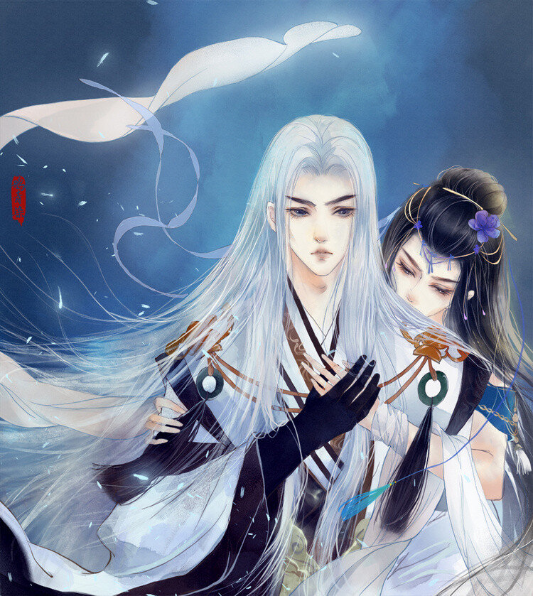 #天涯明月刀ol# 明月心×公子羽 # 绘师：鸦青染