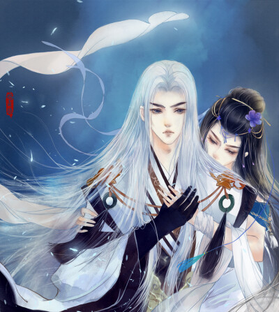 #天涯明月刀ol# 明月心×公子羽 # 绘师：鸦青染