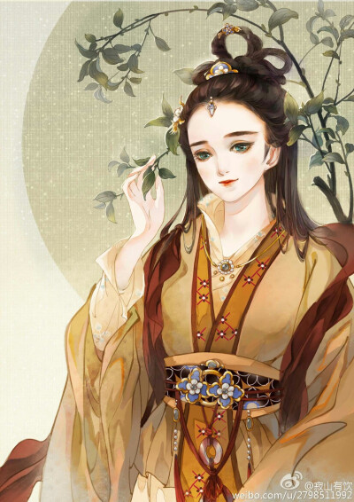 手绘古风黄衣女子
画师：寂山有饮