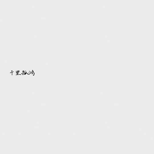 千里孤鸿
文字白底黑字四字