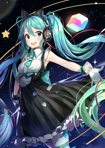 初音未来 虚拟歌姬 二次元 手机壁纸 v家