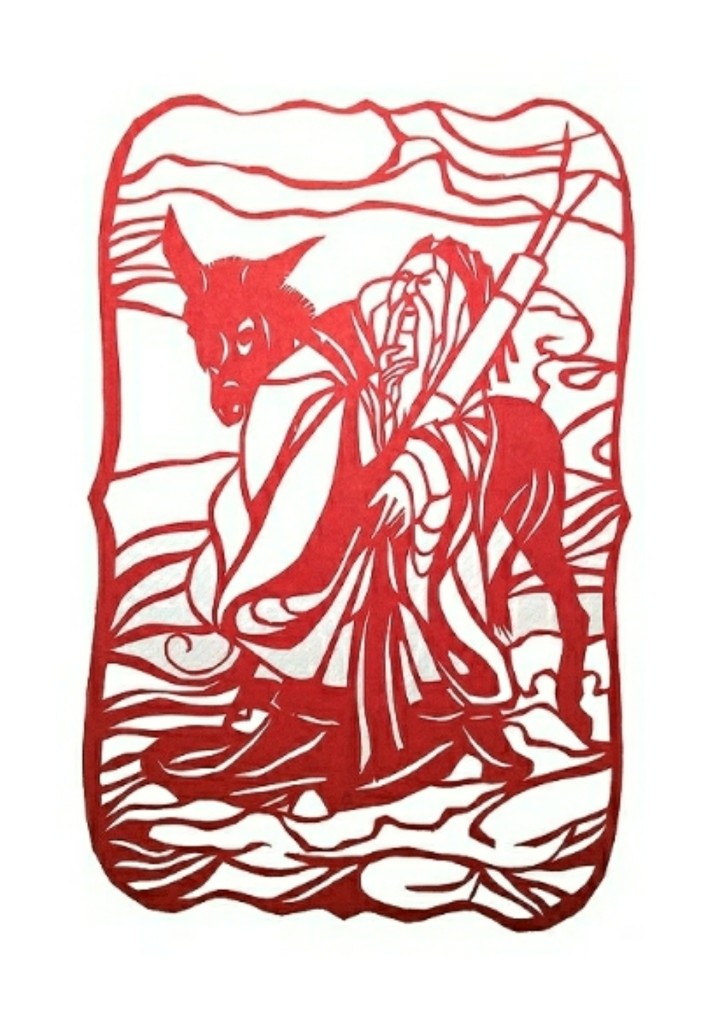 风花血夜剪纸八仙张果老