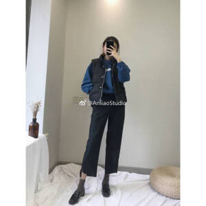 马甲棉服外套 秋冬穿搭 文艺 韩风 简约 酷