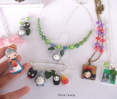 Studio ghibli fanart accessories by elvira-creations