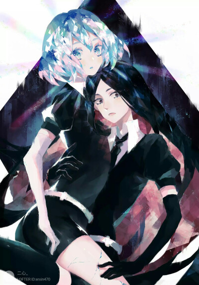 #宝石之国# 钻石&波尔茨
画师：二心_