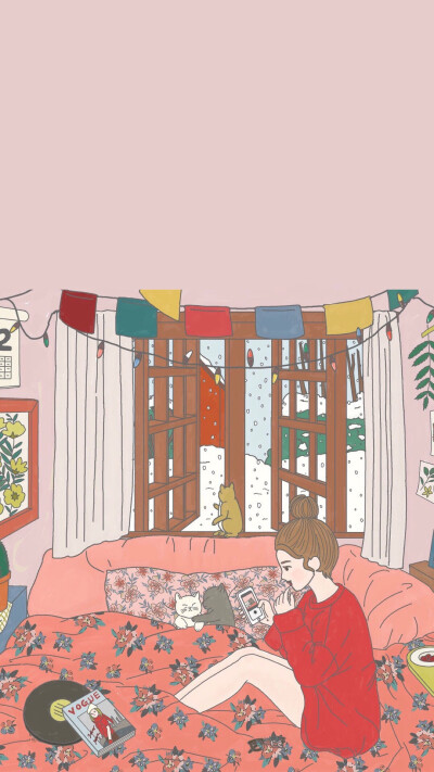 iPhone壁纸 插画师：Jung yu na 