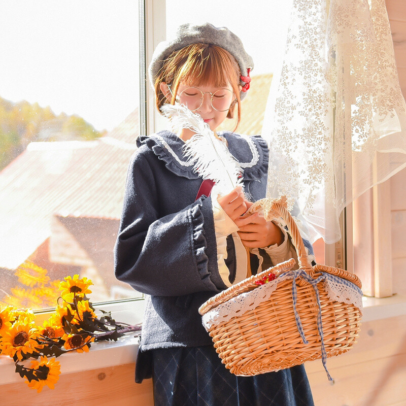 现货原创森女部落魔女万圣节一魔法学园毛呢外套2017冬装新款森系