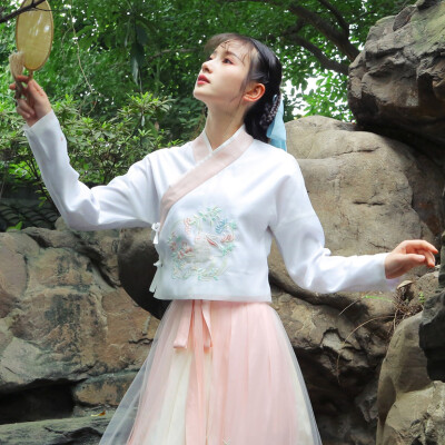 钟灵记原创【月夕】汉元素改良汉服女袄裙兔绣花日常春夏秋非古装