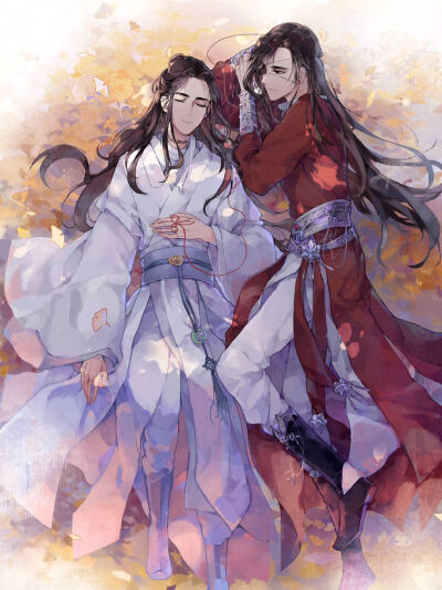 天官赐福 花怜 无水印 手机壁纸 插画 微博作者：博斯藤壶