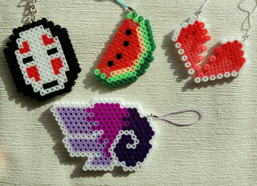 无脸男西瓜爱心翅膀拼豆