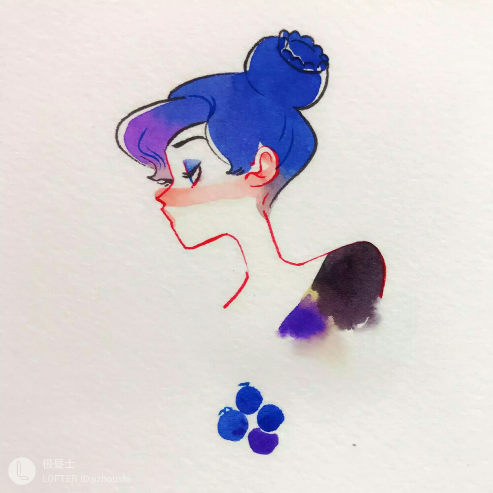 关于蓝莓的头像女生图片