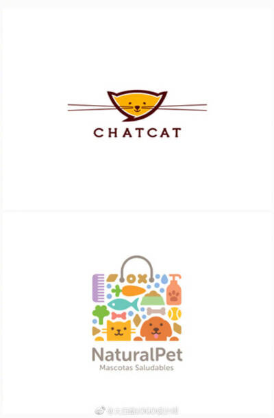#LOGO设计# 一组猫咪主题的logo设计萌翻 ​​​​