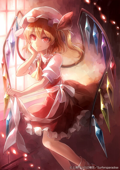 Tags: Anime, 60mai, Touhou, Flandre Scarlet, Red Gem, Green Gem, Yellow Gem, Blue Gem, Skirt Set, Red Vest, Purple Gem, Pixiv, Fanart From Pixiv