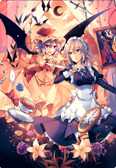 Tags: Fanart, Touhou, Remilia Scarlet, Izayoi Sakuya, Kirero, Twitter