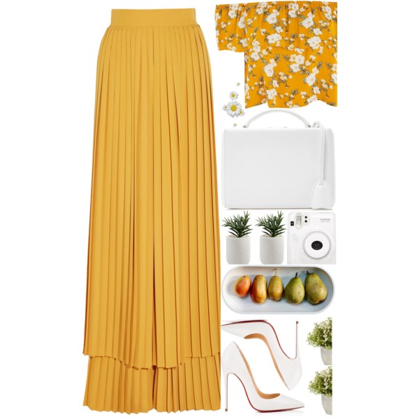 #yellow #white #polyvore