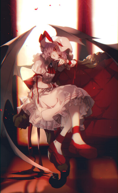 Tags: Fanart, Touhou, Remilia Scarlet, Pixiv, Fanart From Pixiv, Twitter, Anaglyph, Mobile Wallpaper, No-kan