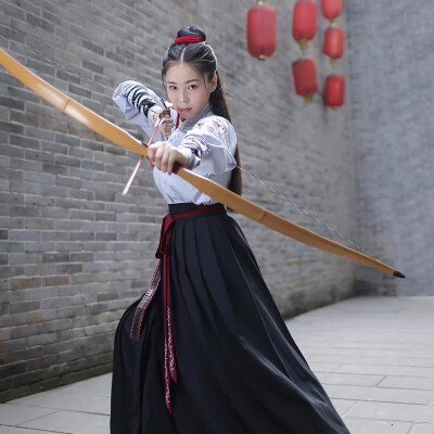 蓝黑劲装·交领襦裙#重回汉唐