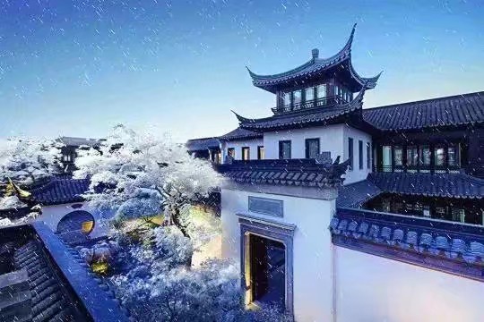 古风建筑 雪