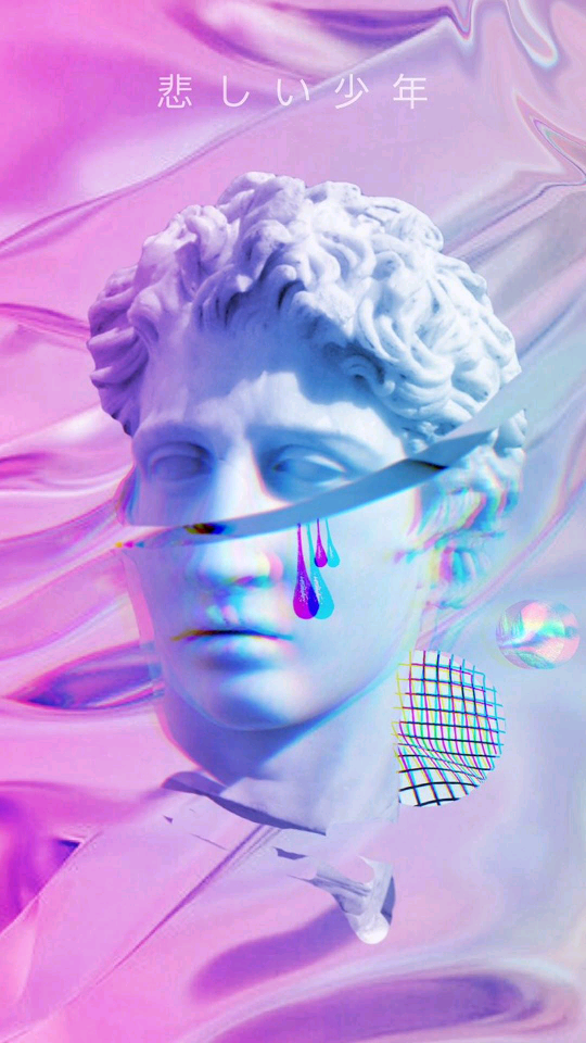 蒸汽波 vaporwave iPhone手机壁纸 石膏像