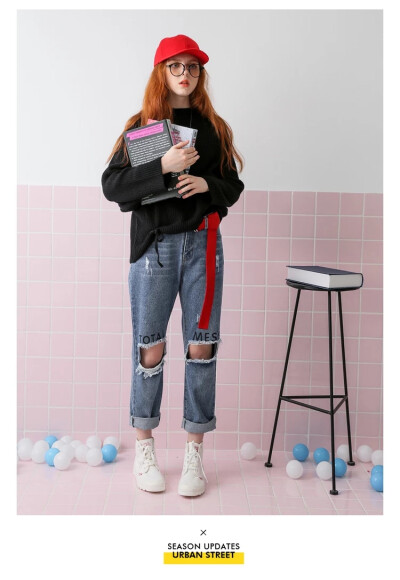 学院气息，酷酷的范，裤带酷