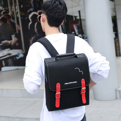 书包女日韩版初中学生学院风校园双肩包男女潮流方形背包电脑包