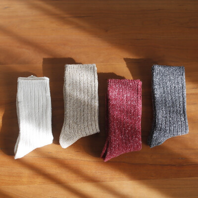 朴房 韩国进口冬季加厚纯棉女袜长筒袜 实物比图片还美的保暖袜子