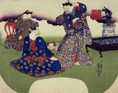 日本浮世绘和猫