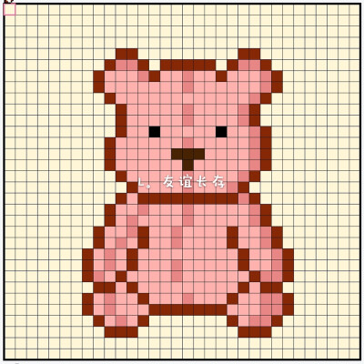 粉红色缝线的玩偶熊
