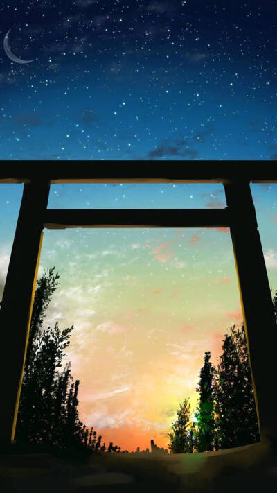 动漫背景图 星空夜空