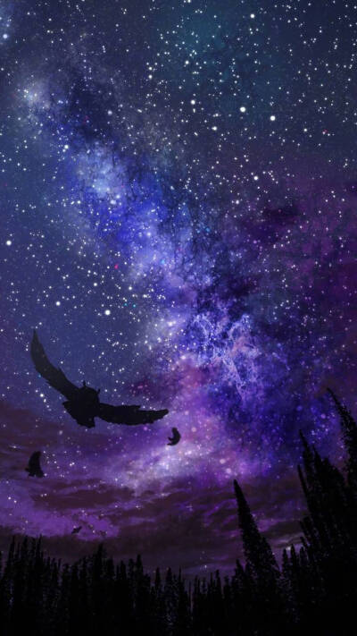 动漫背景图 星空夜空