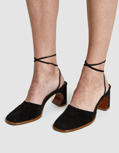 Iris Heel in Black Suede