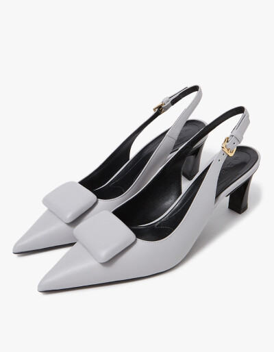 Slingback Shoe in Titanium