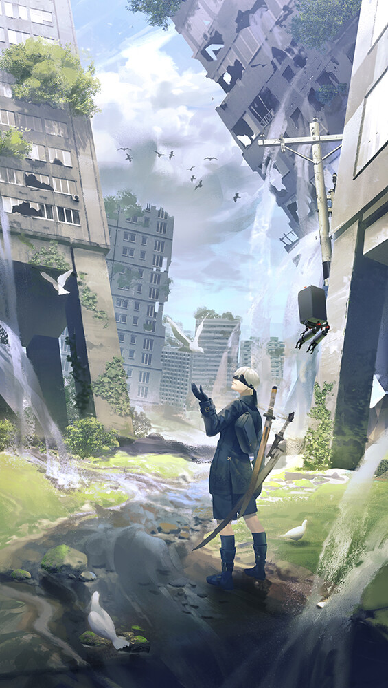 NieR：Automata 尼尔：机械纪元 9S 绘师：sawana（pixiv id=346333）本作品pixiv id= 66613436