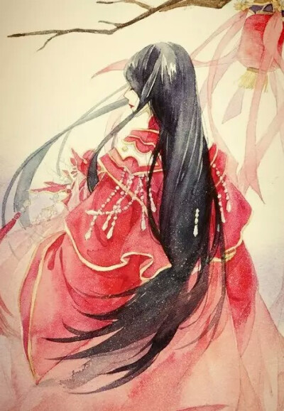 T^T喜欢的抱走，古风 红衣 壁纸 插画 妖孽 美女 剑三 