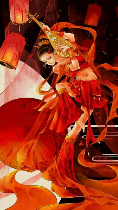 T^T喜欢的抱走，古风 红衣 壁纸 插画 妖孽 美女 剑三 