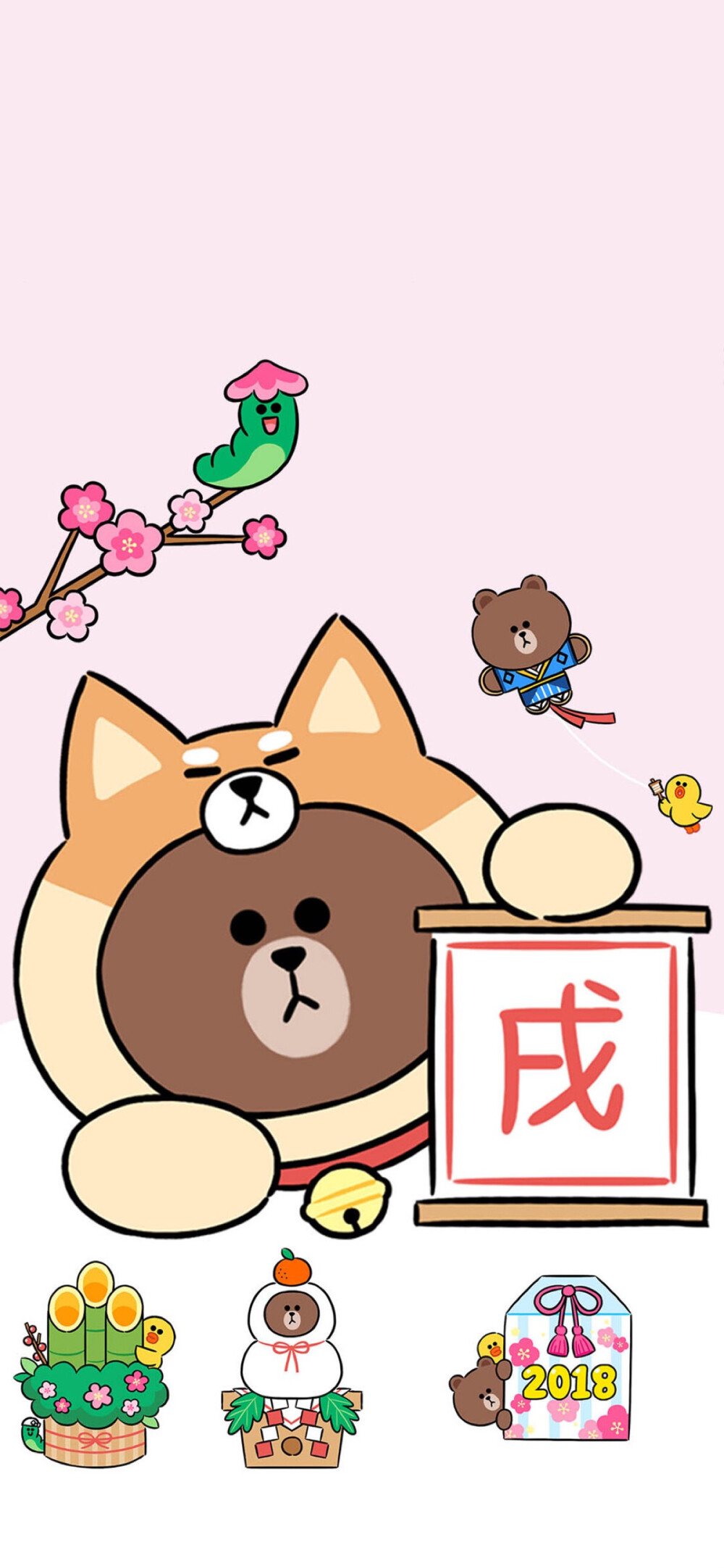 line friend 布朗熊 可妮兔 莎莉鸡 壁纸