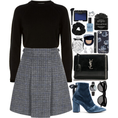 A fashion look from January 2018 featuring shirt crop top, blue high heel boots and leather shoulder handbags. Browse and shop related looks.