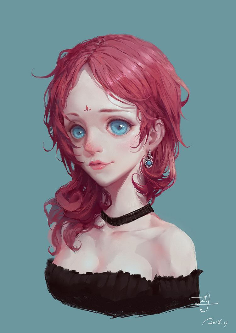 人物cg插画手绘意境唯美画师zjcg