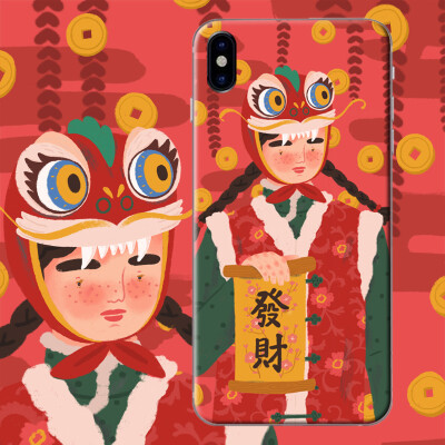 一岛原创插画发财iphone8plus手机壳 苹果7plus6X全包软壳