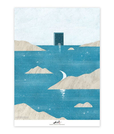 《地平线的遐想》|插画|插画习作|狐狸狐...