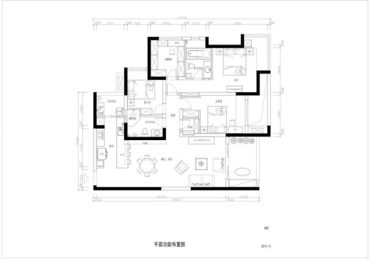 本案例是龙湖江与城花园洋房120几平米户型，赠送了一个院馆，一共加起来可能在140平米左右。